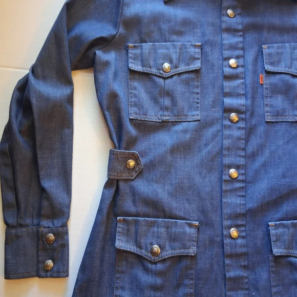 Vintage 1970'S Levi's Orange Tab Denim Field Jacket Sz M - Picture 2 of 10